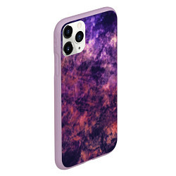 Чехол iPhone 11 Pro матовый Текстура - Purple galaxy, цвет: 3D-сиреневый — фото 2