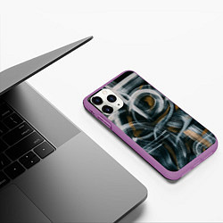 Чехол iPhone 11 Pro матовый Мазки кисти, цвет: 3D-фиолетовый — фото 2