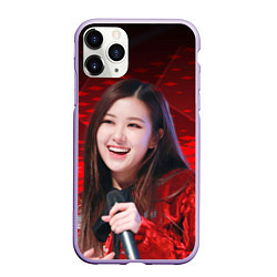 Чехол iPhone 11 Pro матовый Rose Blackpink red, цвет: 3D-светло-сиреневый