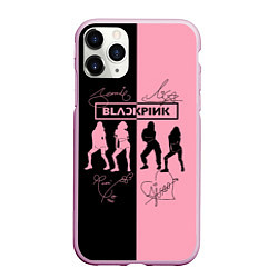 Чехол iPhone 11 Pro матовый Blackpink силуэт девушек