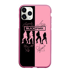 Чехол iPhone 11 Pro матовый Blackpink силуэт девушек