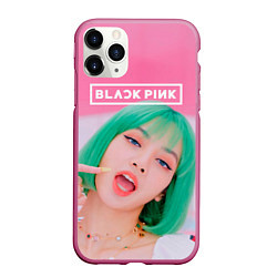 Чехол iPhone 11 Pro матовый Blackpink ice cream, цвет: 3D-малиновый