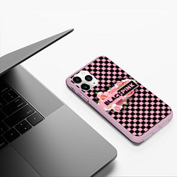 Чехол iPhone 11 Pro матовый Blackpink logo roses, цвет: 3D-розовый — фото 2
