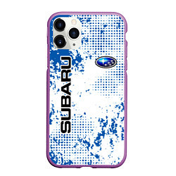 Чехол iPhone 11 Pro матовый Subaru blue logo