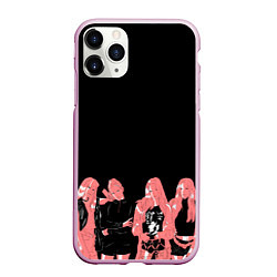 Чехол iPhone 11 Pro матовый Black pink на черном