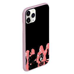 Чехол iPhone 11 Pro матовый Black pink на черном, цвет: 3D-розовый — фото 2