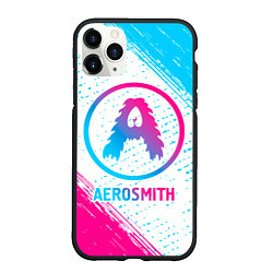 Чехол iPhone 11 Pro матовый Aerosmith neon gradient style, цвет: 3D-черный