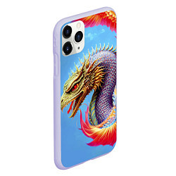 Чехол iPhone 11 Pro матовый Dragon - irezumi - tattoo - Japan, цвет: 3D-светло-сиреневый — фото 2