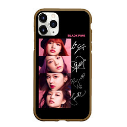 Чехол iPhone 11 Pro матовый Blackpink Autographs, цвет: 3D-коричневый