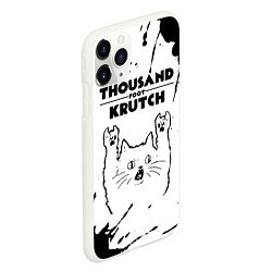 Чехол iPhone 11 Pro матовый Thousand Foot Krutch рок кот на светлом фоне, цвет: 3D-белый — фото 2