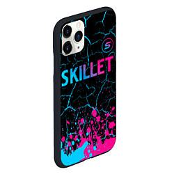 Чехол iPhone 11 Pro матовый Skillet - neon gradient: символ сверху, цвет: 3D-черный — фото 2