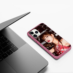 Чехол iPhone 11 Pro матовый Lisa Blackpink, цвет: 3D-малиновый — фото 2