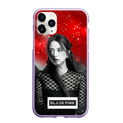 Чехол iPhone 11 Pro матовый Jisoo black red background