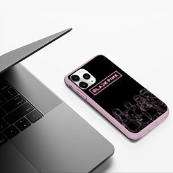 Чехол iPhone 11 Pro матовый Blackpink - art contour, цвет: 3D-розовый — фото 2