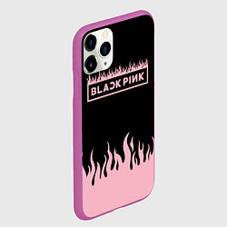 Чехол iPhone 11 Pro матовый Blackpink - flames, цвет: 3D-фиолетовый — фото 2