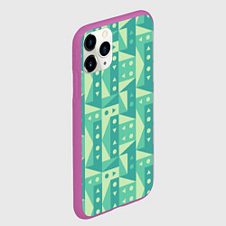 Чехол iPhone 11 Pro матовый Green geometry, цвет: 3D-фиолетовый — фото 2