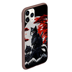 Чехол iPhone 11 Pro матовый Котик ниндзя - мрачный, цвет: 3D-коричневый — фото 2