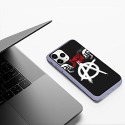 Чехол iPhone 11 Pro матовый Punks not dead - анархия, цвет: 3D-светло-сиреневый — фото 2