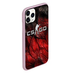 Чехол iPhone 11 Pro матовый CS GO dark red texture, цвет: 3D-розовый — фото 2