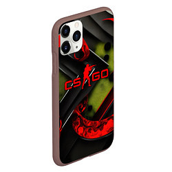 Чехол iPhone 11 Pro матовый CS GO abstract green red, цвет: 3D-коричневый — фото 2