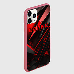 Чехол iPhone 11 Pro матовый CS GO black red, цвет: 3D-малиновый — фото 2