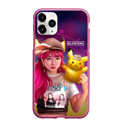 Чехол iPhone 11 Pro матовый Jisoo and Pikachu