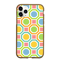 Чехол iPhone 11 Pro матовый Color geometria, цвет: 3D-коричневый