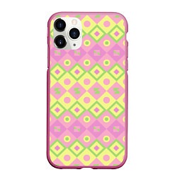 Чехол iPhone 11 Pro матовый Pink yellow style, цвет: 3D-малиновый