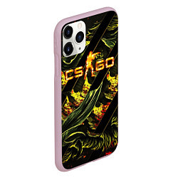 Чехол iPhone 11 Pro матовый CS GO fire logo, цвет: 3D-розовый — фото 2