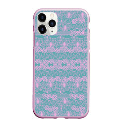Чехол iPhone 11 Pro матовый Voilet flower pattern