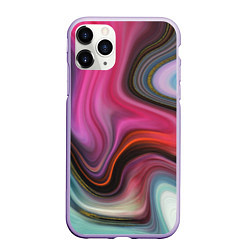 Чехол iPhone 11 Pro матовый Pink wave, цвет: 3D-светло-сиреневый