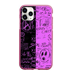 Чехол iPhone 11 Pro матовый Dead inside purple black