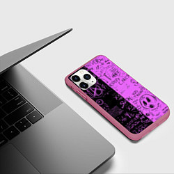 Чехол iPhone 11 Pro матовый Dead inside purple black, цвет: 3D-малиновый — фото 2