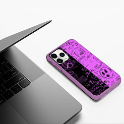 Чехол iPhone 11 Pro матовый Dead inside purple black, цвет: 3D-фиолетовый — фото 2