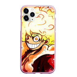 Чехол iPhone 11 Pro матовый Луффи 5 гир бог Ника - One Piece, цвет: 3D-розовый