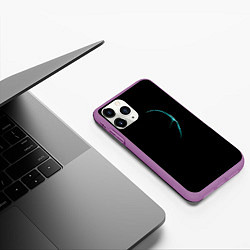 Чехол iPhone 11 Pro матовый Силуэт инопланетянина, цвет: 3D-фиолетовый — фото 2