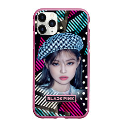 Чехол iPhone 11 Pro матовый Jennie Blackpink, цвет: 3D-малиновый