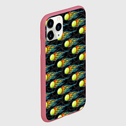 Чехол iPhone 11 Pro матовый Мячики теннисные, цвет: 3D-малиновый — фото 2