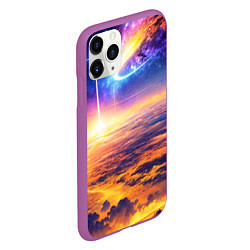 Чехол iPhone 11 Pro матовый Космическая вселенная, цвет: 3D-фиолетовый — фото 2