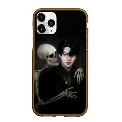 Чехол iPhone 11 Pro матовый Сехун со скелетом, цвет: 3D-коричневый