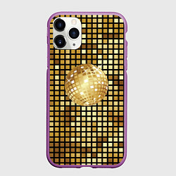 Чехол iPhone 11 Pro матовый Золотой диско шар и золотая мозаика