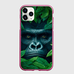 Чехол iPhone 11 Pro матовый Горилла в кустах