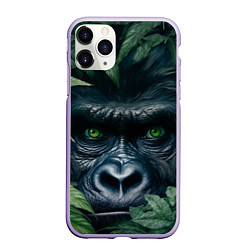 Чехол iPhone 11 Pro матовый Крупная морда гориллы
