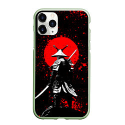 Чехол iPhone 11 Pro матовый Призрак цусимы - самурай, цвет: 3D-салатовый