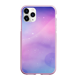 Чехол iPhone 11 Pro матовый Градиентовый космос, цвет: 3D-розовый
