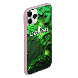 Чехол iPhone 11 Pro матовый CS GO green abstract, цвет: 3D-розовый — фото 2