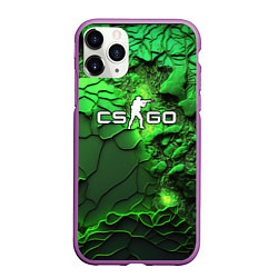 Чехол iPhone 11 Pro матовый CS GO green abstract
