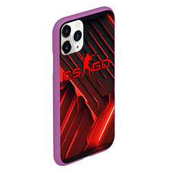 Чехол iPhone 11 Pro матовый CS GO red neon, цвет: 3D-фиолетовый — фото 2