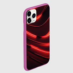 Чехол iPhone 11 Pro матовый Красный неон абстракция, цвет: 3D-фиолетовый — фото 2