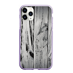 Чехол iPhone 11 Pro матовый Grey wood, цвет: 3D-светло-сиреневый